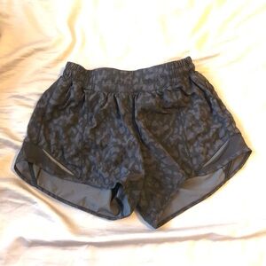 Black Leopard Lululemon Hotty Hot Shorts
